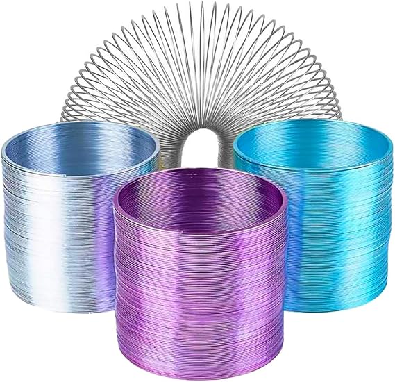 The Dreidel Company 4-Pack Metal Coil Spring, Goody Bag Fillers, Party Favor for Kids, Variety of 2.4 60mm Individually Boxed 4-Pack