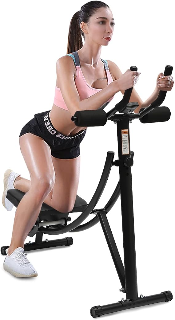 Ab Machine, AB Workout Equipment for Abdominal Exercise and Strength Training, Adjustable Ab Machine Full Body Workout Machine for Home Gym, Abs Fitness Trainers with LED Display