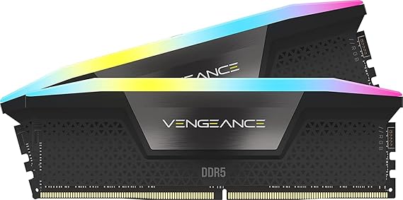CORSAIR Vengeance RGB DDR5 RAM 64GB (2x32GB) 6000MHz CL30 Intel XMP iCUE Compatible Computer Memory - Black (CMH64GX5M2B6000C30)