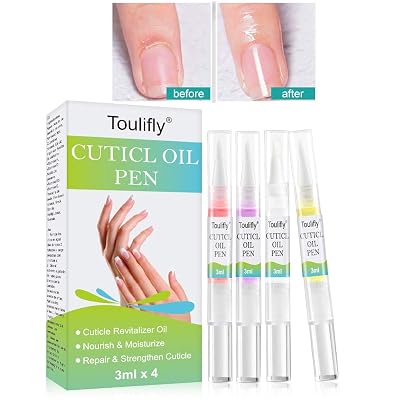 Cuticle Oil Pen, Cuticle Revitalizer Oil, Nail Nutrition Oil Pen, Nail Oil Treatment Manicure Tools Soften Pen, Cuticle & Nail Strengthener 4PC
