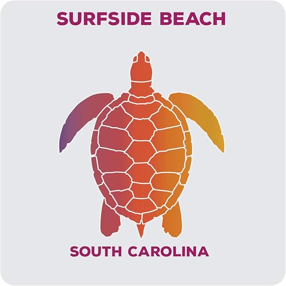 Surfside Beach South Carolina Souvenir Acrylic Coaster 4-Pack Turtle Design