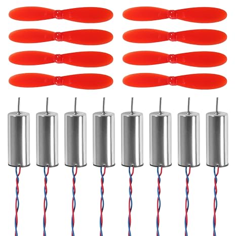 2 Sets 716 Coreless Motor 3.7V 7x16mm Motor 19000KV 45000 RPM Brushed Motors with 55mm CW CCW Propeller Compatible with FPV RC Quadcopter