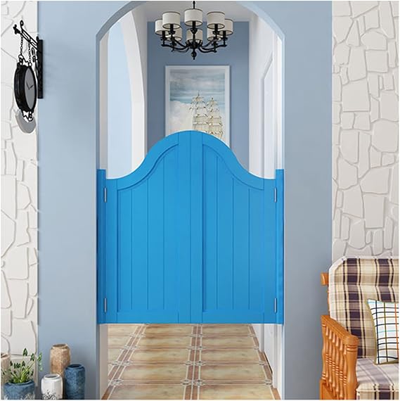 Cafe Swinging Doors,Parlor Butler Door,Saloon Cafe Doors,Retro Louvered Fence Half Waist Door,with Auto Close,for Terrace Emporium,A Variety of Colors,Customizable,D,W90xH80cm(35x31in)
