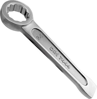 WEDO Box End Striking Ring Wrench 46mm,Stainless Steel Single Head Spanner,Length 235mm,12 Point Straight Box Strike Wrench with Wide Striking Zone,Slogging Ring Spanner,Anti-Corrosion,DIN 7444