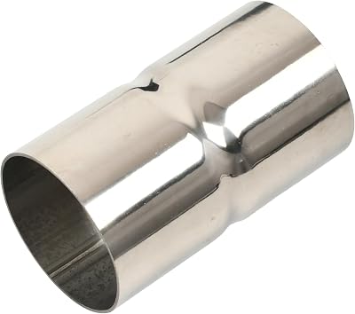 ID 2.25 Inch to ID 2.25 Inch Exhaust Pipe to Component Pipe Adapter Reducer 2.25 ID to 2.25 ID Polished Stainless Steel 4 Overall Length