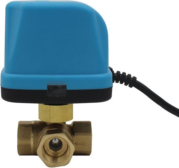 T type - 3 way motorised valve zone valve electric ball valve DC 5V 12V 24V 1/2 3/4 1 1-1/4 1-1/2 inch (DC 12V, 1-1/4 inch DN32)