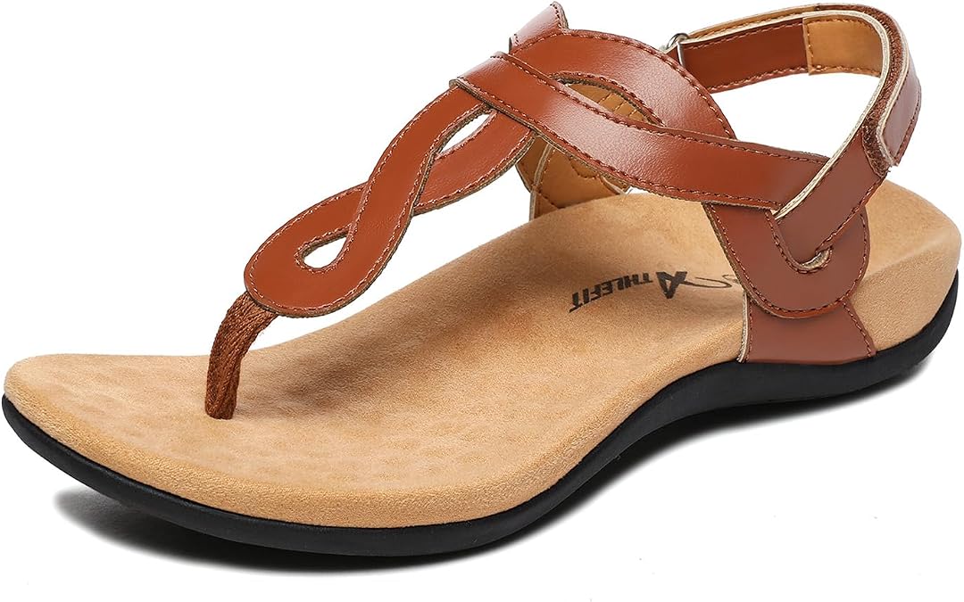 Athlefit Women's Orthopedic Flat Sandals with Arch Support