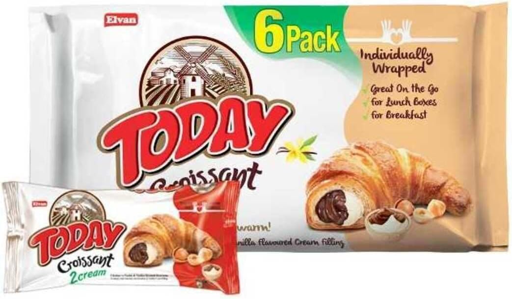 Elvan Today Croissant Chocolate Vanilla 40 Gr. 6 Pieces 1 Box