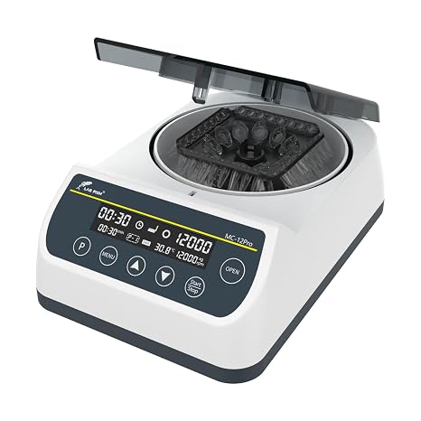 LAB FISH Mini Centrifuge LCD Speed Adjustable 1000-12000 RPM,Max 9660 xg RCF,Lab Benchtop Microcentrifuge 12 x 0.2/0.5/1.5/2ml Scientific Test Tubes for Lab