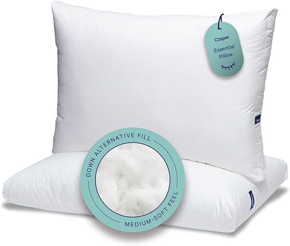 Casper Sleep Essential Pillow 2-Pack King Down-Alternative Bed Pillow