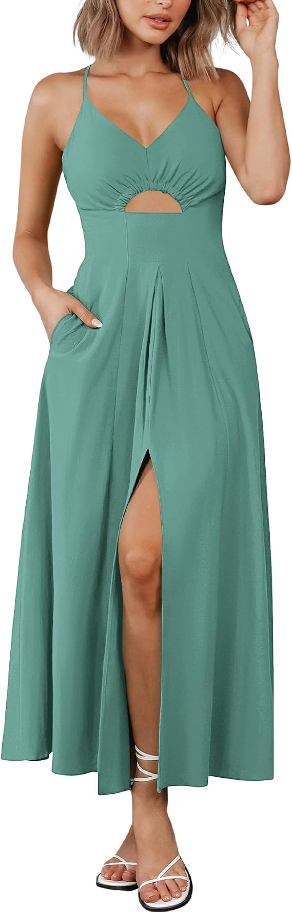 BTFBM Women 2026 Spaghetti Strap Midi Summer Dresses