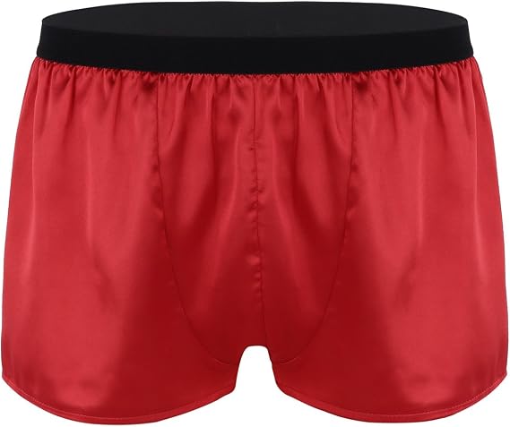 Men's Silk Satin Boxers Shorts Underwear Nightwear Loungewear Pyjamas Beach Panties