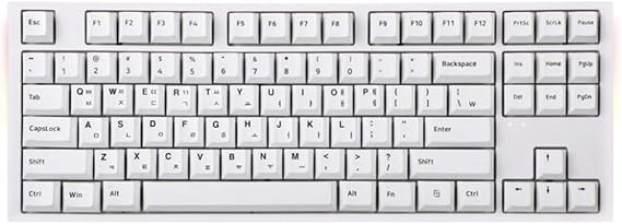 ABKO ADK 87 RZGB PBT Mechanical Mini Keyboard Red Switch (White Keyboard)
