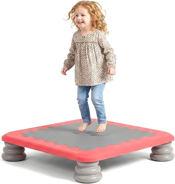Mini Trampoline for Kids 25 Inch Indoor Sensory Balance Rebounder with Non-Slip Base, EVA Cushion, Compact Bounce Platform for Boys & Girls Ages 3-12