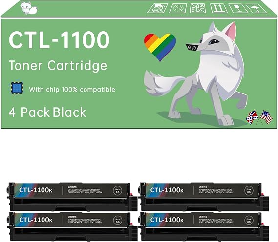 Compatible with Pantum CTL-1100 Toner Cartridge Work for Pantum CP1100 CM1100 CP1100DN CP1100DW CM1100DN CM1100DN CM1100DW CM1100ADN Printer (4 Pack Black)