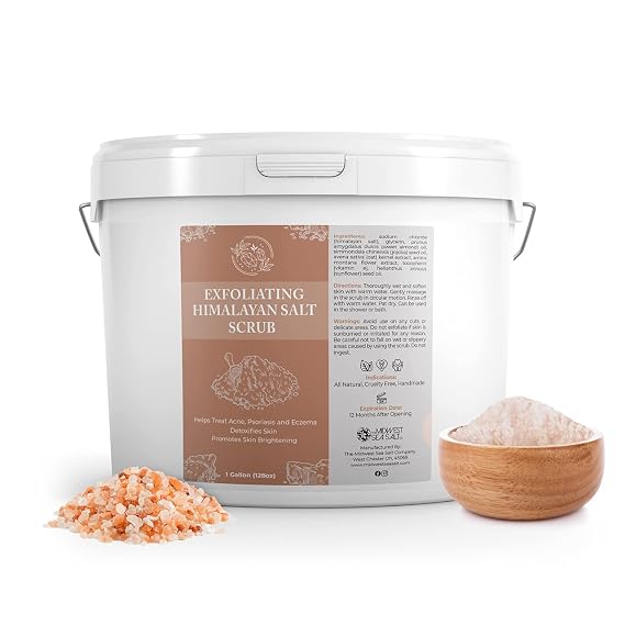 The Midwest Sea Salt Company - Exfoliating Himalayan Salt Scrub - 128oz - Unscented - Exfoliating Body Scrub