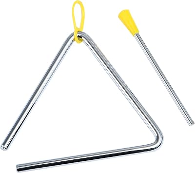 1 Pcs 5 Inch Musical Steel Triangle Hand Percussion Instrument With Striker- Rhythm Steel Triangles Music Instrument 5 inch