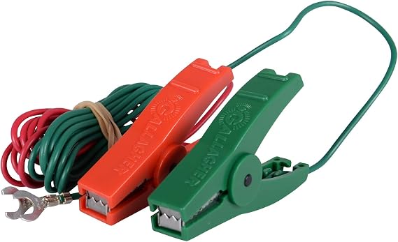 Gallagher Fence Charger Leadset | Energizer Output Lead Set | Electric Fence Energizer Accessory with Red & Green Alligator Clips | Connect to Energizers, Power Supplies & Earthing Systems | 70"