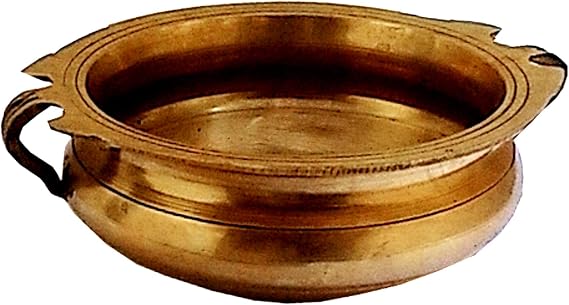 Purpledip Brass Urli (Uruli, Varpu): Vintage Design Small Water Bowl for Candles or Flowers (11759)