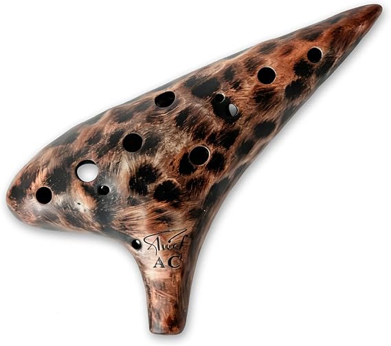 Jingle Stream 12 Hole Ocarina Alto C Ocarina with Delicate Smooth Finishing Masterpiece Collectible (Retro Coffee)