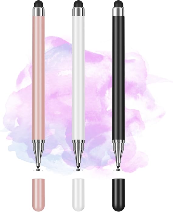 3PCS Tablets Stylus Pen for All Touchscreen Devices with Precision Disc Tip | 2-in-1 Universal Stylus Compatible with Android, Phone, and Nintendo Switch, Perfect for Writing, Drawing, and Note-Taking