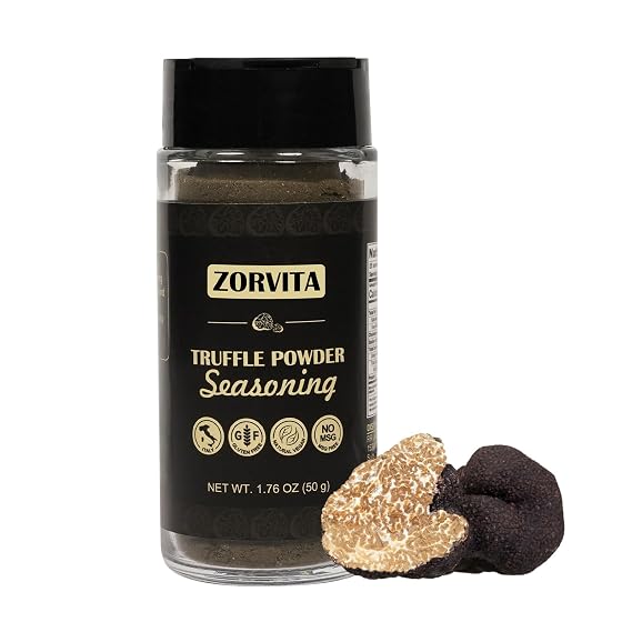 Zorvita Italian Truffle Seasoning Gourmet Pure Black Truffle Powder Vegan Gluten-Free Low Salt All Purpose Seasoning 1.76 oz
