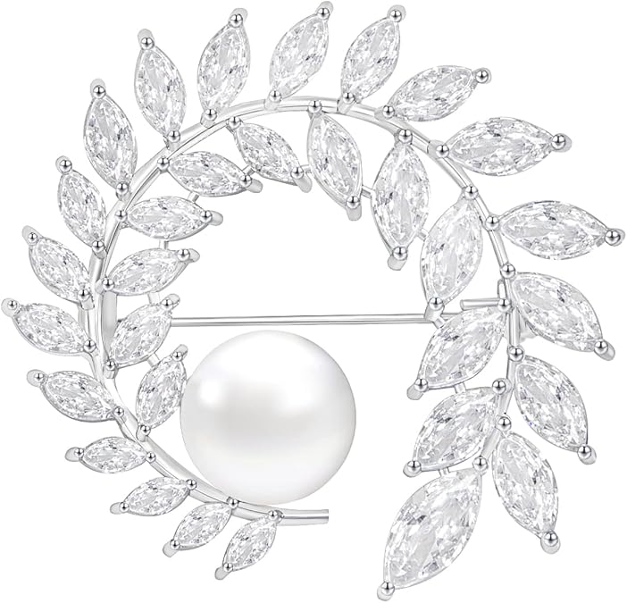 Brooches for Women, Shiny Cubic Zirconia Brooch Pins for Women Fashion Brooch Pin Broach Jewelry Gift