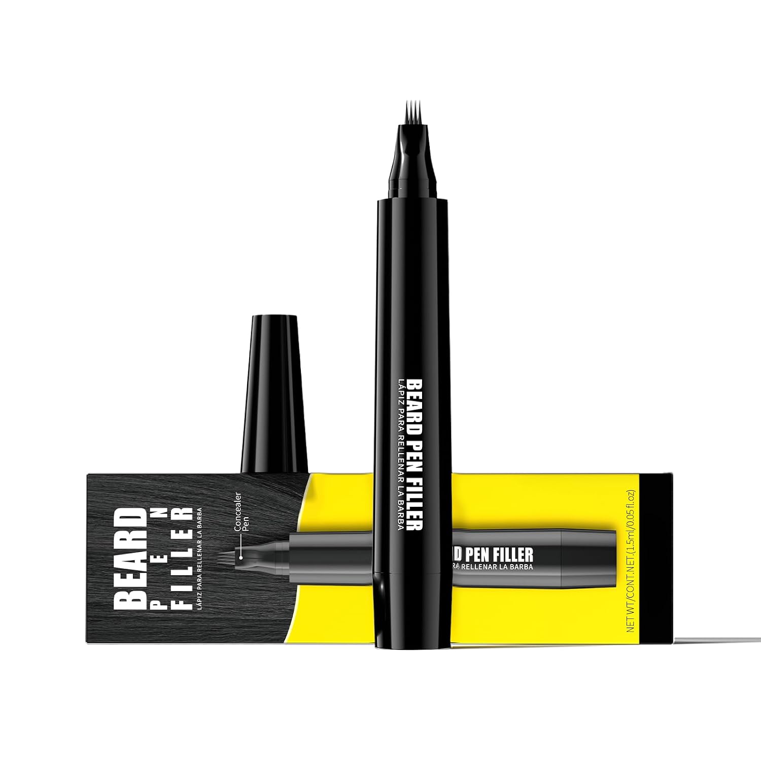 Gowwim Waterproof and Sweatproof Beard Pen, Precisely Fills in Beard Gaps to Create a Thick and Lush Beard Effect Suitable for All Beards Black