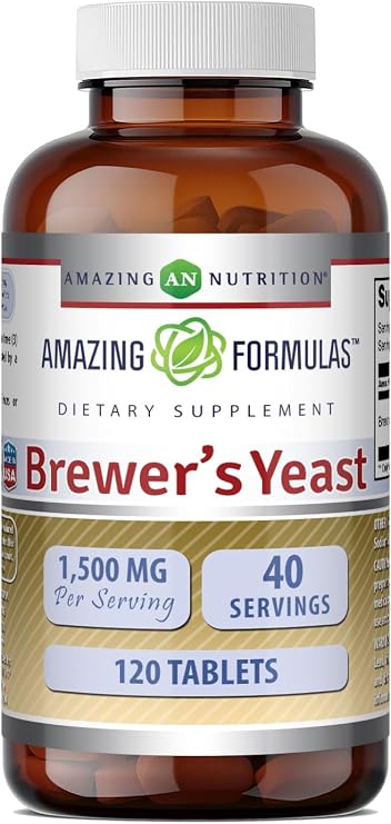 Amazing Formulas Brewers Yeast | 1500 Mg Per Serving | Tablets Supplement | Non-GMO | Gluten Free | Made in USA (1 Pack | 120 Count)