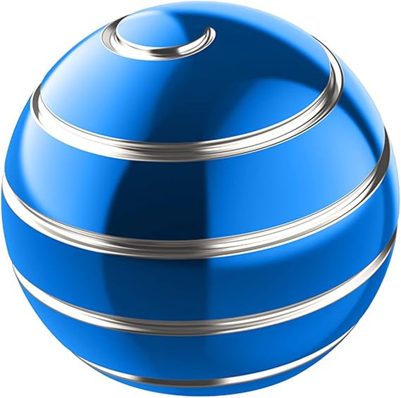 Kinetic Spinning Desk Toy ADHD Stress Relief 2.17in Blue Silver