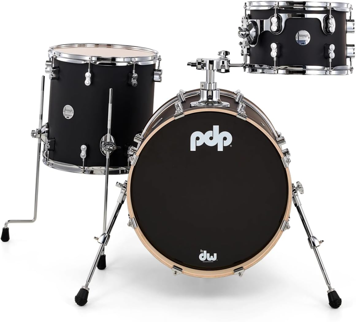 Pacific Drums & Percussion PDP Concept Maple Bop 3-Piece Satin Black Drum Set Shell Pack PDCM18BPBK