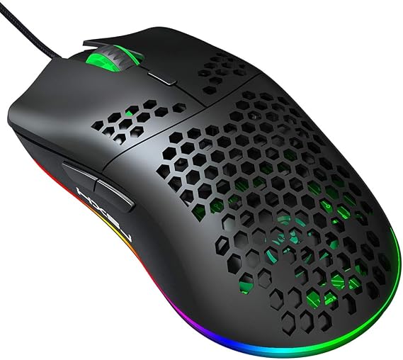 HXSJ J900 USB Wired Gaming Mouse RGB Gaming Mouse with Six Adjustable DPI Ergonomic Design for Desktop Laptop