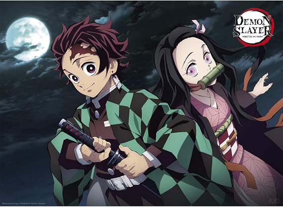 ABYSTYLE Demon Slayer Kimetsu No Yaiba Tanjiro & Nezuko Unframed Mini Poster 15" x 20.5" Features Tanjiro and Nezuko Anime Manga Wall Art Prints for Bedroom Office Room Decor