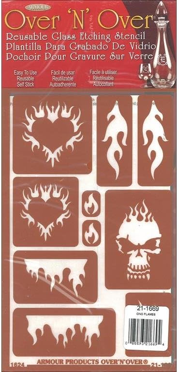 Armour 21-1669 Flames Over N Over Stencil