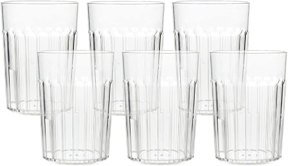 Arrow 10 oz Clear Plastic Tumblers - 6 pk - Break-Resistant Drinking Glasses for Indoor & Outdoor Use - Dishwasher Safe - BPA Free - Made in USA