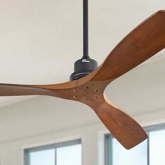 Sofucor 52 Inch Modern Wood Ceiling Fan No Light and Remote Control