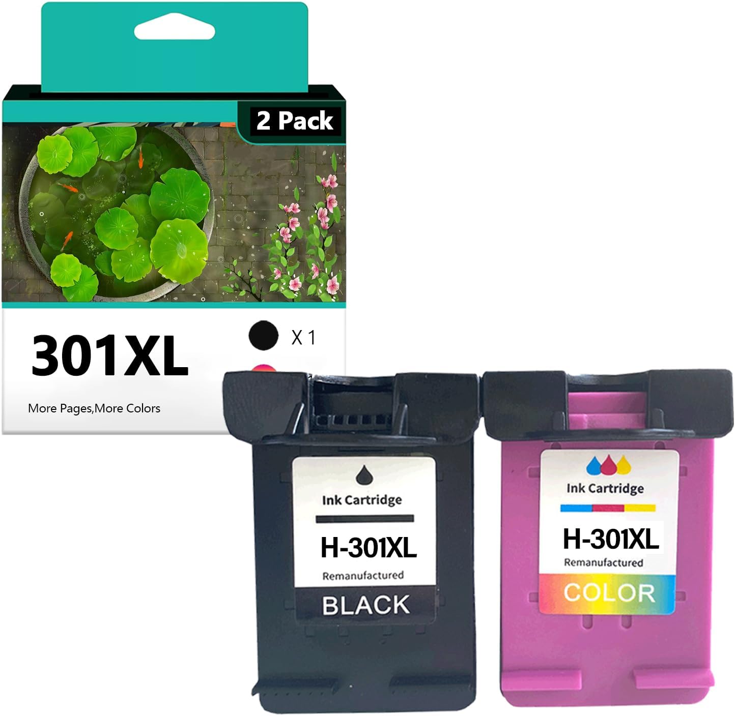 301XL Ink Cartridges Replacement for HP 301 301XL Ink Cartridge Compatible for HP Deskjet 1000 2000 3000 Series Envy 4500 5500 Series Officejet 4600 Series Printers Combo Pack