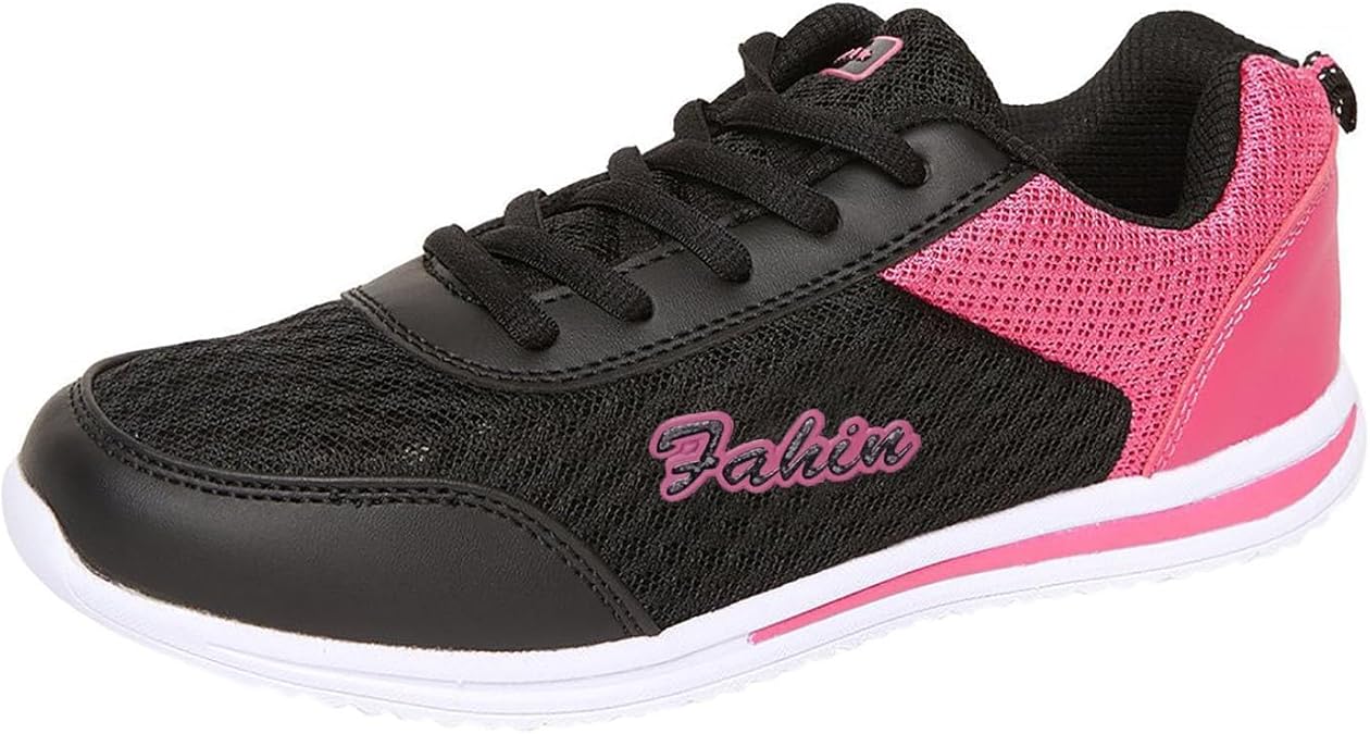 Womens Orthopedic Bowling Shoes Lightweight Sneakers with Soft Soles Breathable Mesh Slip-On Athletic Shoes