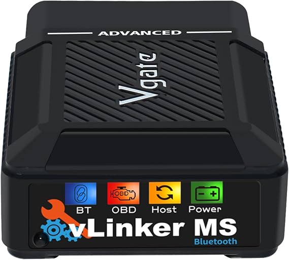 vLinker MS Multiecuscan Bluetooth Adapter OBD2 Diagnostic Scanner Car OBD Code Reader ELM-327 Dongle for iOS & Android Windows