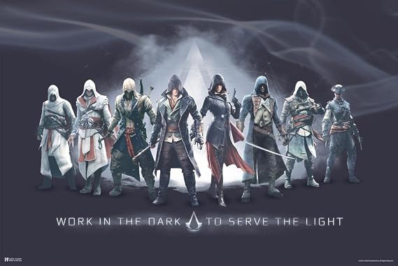 Laminated Assassins Creed Poster Work In the Dark to Serve the Light Syndicate Poster Dry Erase Wall Art 16x24