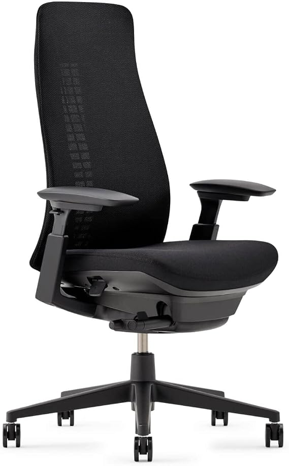Haworth Fern Ergonomic Office Chair, Home Office Desk Chair, Coal | Computer Desk Chair with Seat Height Adjustment, Breathable Mesh Finish, and Lumbar Support