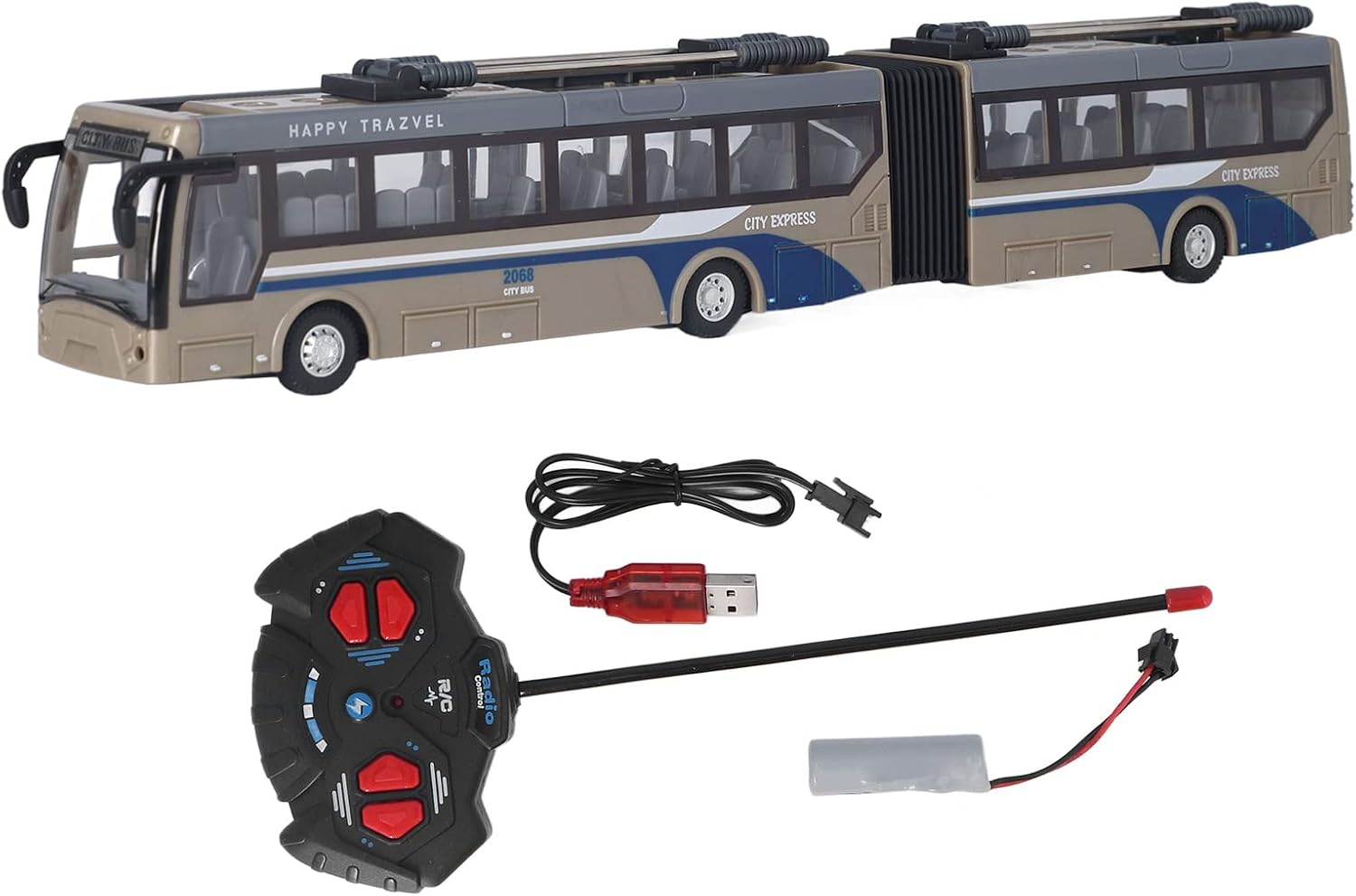 Ozgkee 1:48 Scale RC School Bus Toy, Forward Backward Turn Left Right Remote Control Bus for ChildrenGold