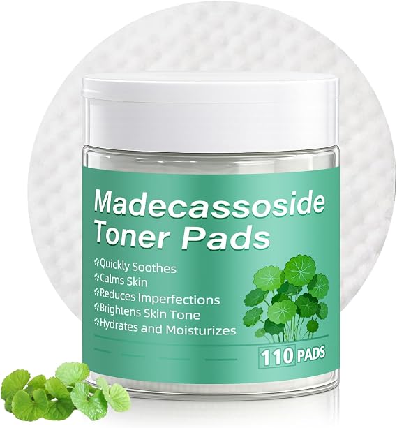 Madecassoside Blemish Pad, Pore Pad,Toner Pads for Face, Calm Redness, Strengthen Barrier & Brightens Skin Tone with Centella Asiatica, Vegan Gauze, 110 Pads for All Skin Types (110PADS)