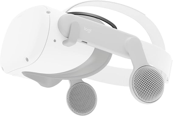 Logitech Chorus VR Off Ear Headset Meta Quest 2 - White | Designed for gaming and fitness, lightweight, open air immersive audio, flip to mute, USB-C passthrough
