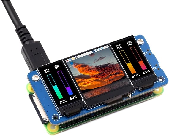 Triple LCD HAT 1.3" Display and Dual 0.96" Triple Screen Module for Raspberry Pi Zero Raspi RPi 0W Raspberry Pi 0 Zero 2W 2W 3 Model B Plus 4 5 Expansion Board PI5 2GB 4GB 8GB 16GB RAM Compatible PCB Electronics Craft Kit Electronics Accessories Set