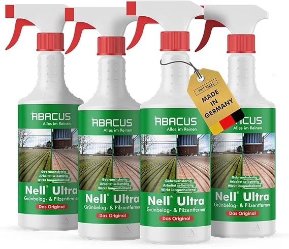ABACUS Green Growth Remover & Algae Remover Ready to Use for Green Growth and Algae Removal - Nell Ultra 4 x 750ml (7368)