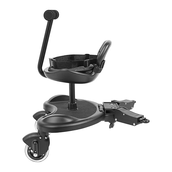 Universal Stroller Board, Scooter Board Stroller Board with Detachable Seat and Non-Slip Pedal Max Load Bearing Capacity 55.12lbs