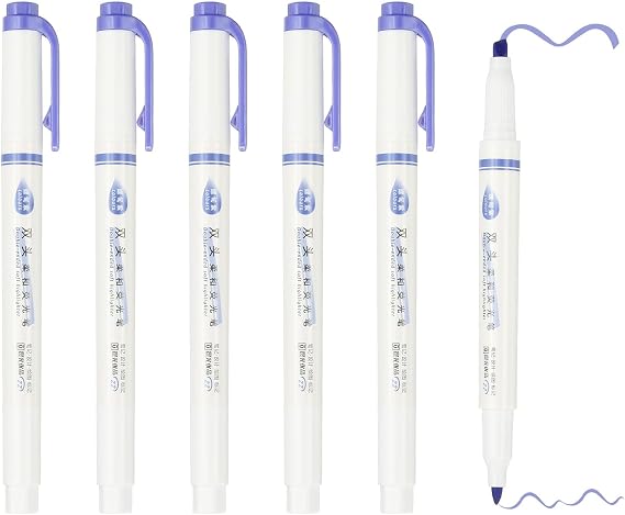 PATIKIL Purple Highlighter, 6 Pcs Soft Highlighters Dual Tip High Lighters No Bleeds Highliters Pens Neon Cute Clear View Bright Marker for Offices Reading (AHMT6201E14)
