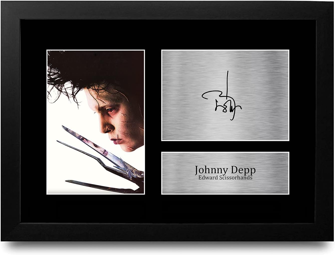 HWC Trading FR A4 Johnny Depp Edward Scissorhands Gifts Printed Signed Autograph Picture for Movie Memorabilia Fans - A4 Framed