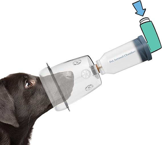 Pet Aerosol Chamber for Cats and Dogs - Larger Mask to Cover Snout and Mouth Which Make Pets Clam and Comfortablely - Specially Designed for Pets (M - Medium Dogs)